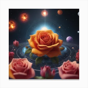 Roses In Space 1 Canvas Print