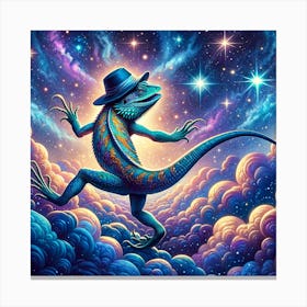 Lizard Dancing In The Cosmos Canvas Print