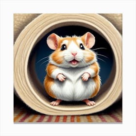 Hamster In A Tunnel 4 Canvas Print