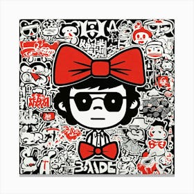 Keith Harring Style Japanese Bape Graffiti Cartoon (1) Canvas Print