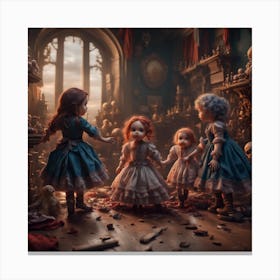 Dolls Playing Canvas Print