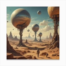 Futuristic Desert Landscape Canvas Print