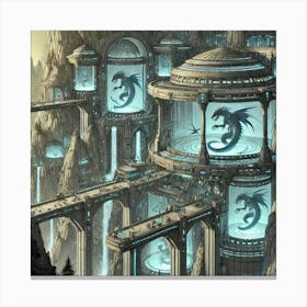 A Detailed View Of The Design Of A Dragon Sanctuar Canvas Print