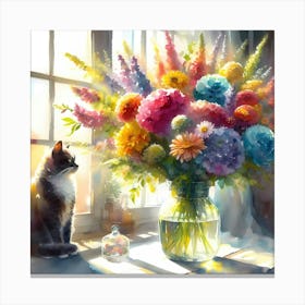 Flowers By The Window 1 Canvas Print