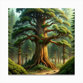 Giant Tree In A Forest Canvas Print