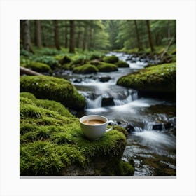 Cup Of Coffee In The Forest 8 Canvas Print