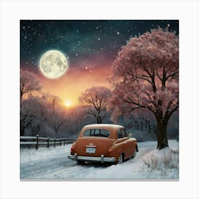 Car In The Snow Canvas Print