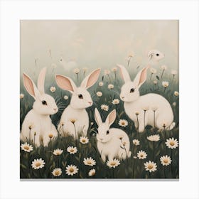 White Rabbits Fairycore Painting 4 Canvas Print