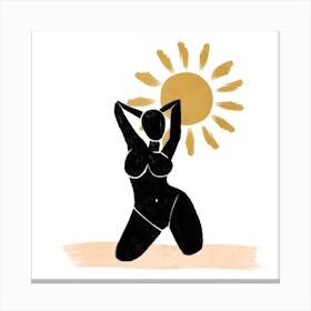 Sunbathing Woman Canvas Print