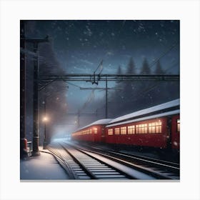 Red Train Canvas Print