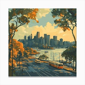 Sydney Cityscape Art Canvas Print