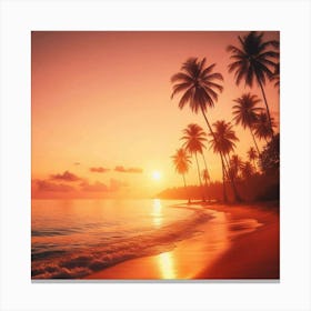 Sunset On The Beach Canvas Print