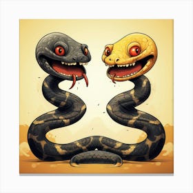 Snakes Cartoon 2 Lienzo