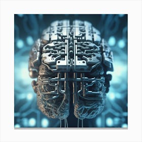 3d Rendering Of Artificial Brain 2 Canvas Print