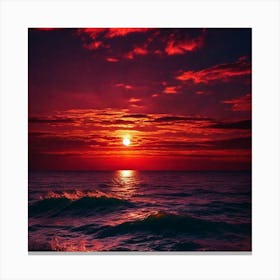 Sunset Over The Ocean 147 Canvas Print
