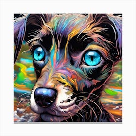 Dog With Blue Eyes 1 Canvas Print