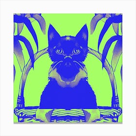 Cats Meow Bright Green Canvas Print