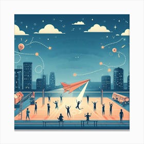 Illustration Of A City Canvas Print