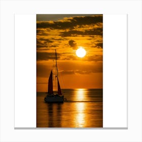 Sunset Sailboat 1 Canvas Print