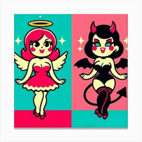 Good Girl and Bad Girl 2 Canvas Print