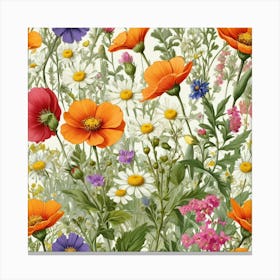 Illustrative Albedo Wild Flowers Art 1 Canvas Print