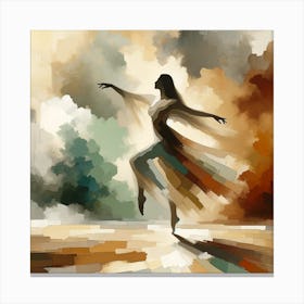 "Abstract Reverie: The Dance of Light and Shadow"  'Abstract Reverie: The Dance of Light and Shadow' is a striking depiction of a dancer lost in the moment, her form blending seamlessly with the abstract landscape around her. The painting's bold use of contrasting colors and shapes creates a sense of depth and movement, inviting the viewer into a dance that is as much about emotion as it is about form. This artwork is a statement piece that celebrates the freedom of expression and the beauty of blending traditional dance with modern abstract art.  This piece is not just an artwork; it's a conversation starter, a thought-provoking blend of tradition and contemporary style, ideal for those seeking a dynamic and emotionally resonant addition to their art collection. Canvas Print