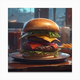 Burger 50 Canvas Print