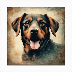 Rottweiler Dog Portrait Canvas Print