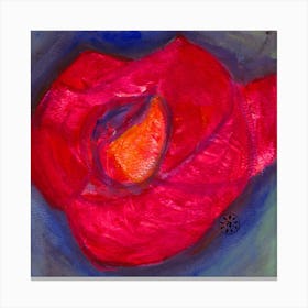 Red Rose - floral abstract minimal contemporary square Canvas Print