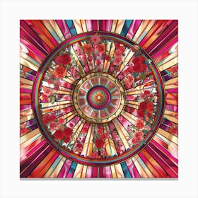  'Floral Kaleidoscope', where the timeless grace of blooming roses meets the vibrant rush of stained glass. This artwork captivates with its intricate petals interlaced with vivid, prismatic lines, creating a mesmerizing mandala that celebrates the beauty of nature and the symmetry of design.  Floral Art, Rose Mandala, Prismatic Design.  #FloralKaleidoscope, #RoseArt, #VividMandala.  Transform your environment into a blossoming spectacle with 'Floral Kaleidoscope'. This isn't just a piece of art; it's a visual symphony that brings the splendor of a blooming garden and the intrigue of a color-splashed spectrum into your space, resonating with lovers of nature and art alike. Canvas Print