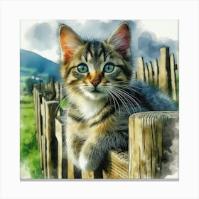 Watercolor Of A Cat 1 Canvas Print