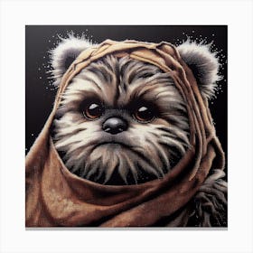 Ewok Wicket Star Wars Dot Art Print Canvas Print