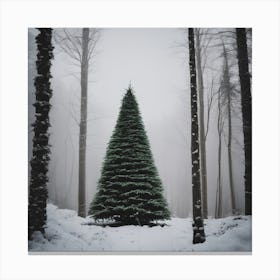 Christmas Tree In The Forest 6 Canvas Print