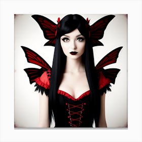 Gothic Butterfly Goddess Canvas Print