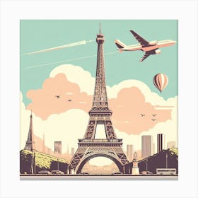 Paris Eiffel Tower France City Architecture Canvas Print