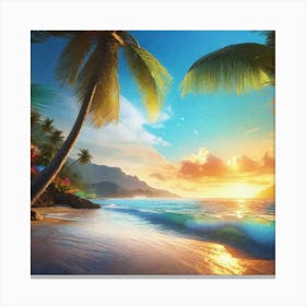 Sunset On The Beach 35 Canvas Print