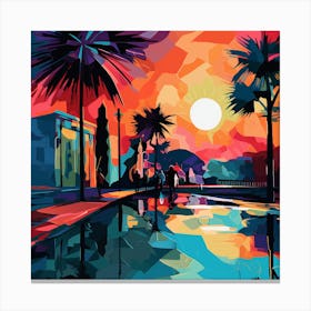 Sunset At The Beach 1 Canvas Print