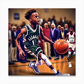 Basketball Player Dribbling 4 Canvas Print
