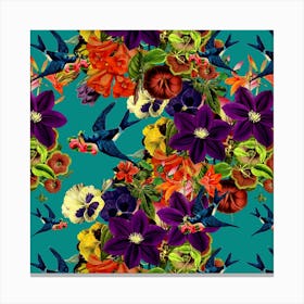 Spring Swallow Square Canvas Print