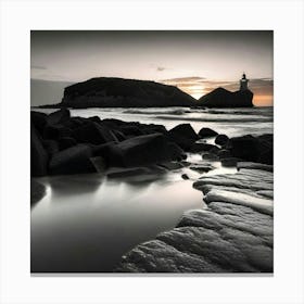 Lighthouse At Dusk 16 Canvas Print