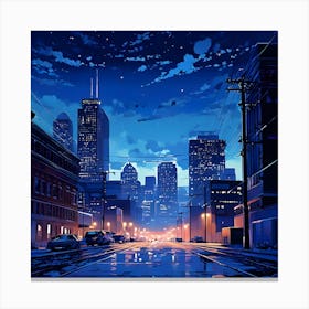 Cityscape At Night 2 Canvas Print