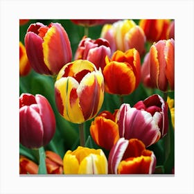 The Stunning Colors And Shapes Of Tulips Canvas Print