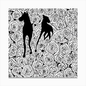 Dogs In Silhouette Canvas Print