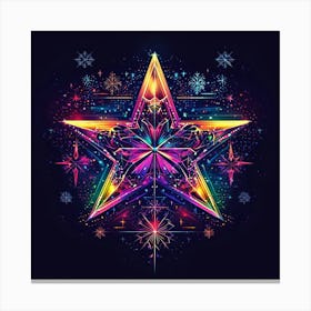 Vector Illustration Glowing Holiday Stars Canvas Print