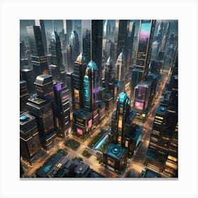 Futuristic Cityscape 61 Canvas Print