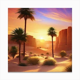 Sunset In The Desert 17 Canvas Print