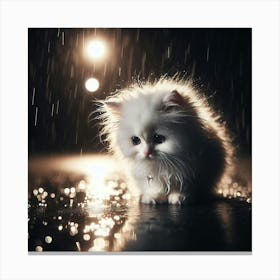 Kitten In The Rain 3 Canvas Print