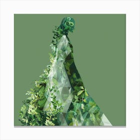 Woman In A Green Dress 8 Canvas Print