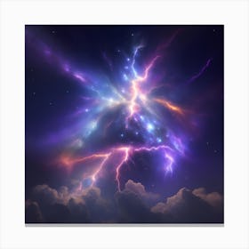 Lightening With A Galaxy Canvas Print