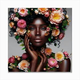 Flowers Woman Canvas Print